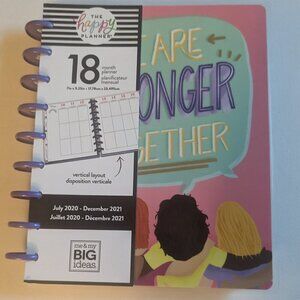 NWT Happy Planner Classic Stronger Together 20-21 Vertical Layout 18 Mo Outdated